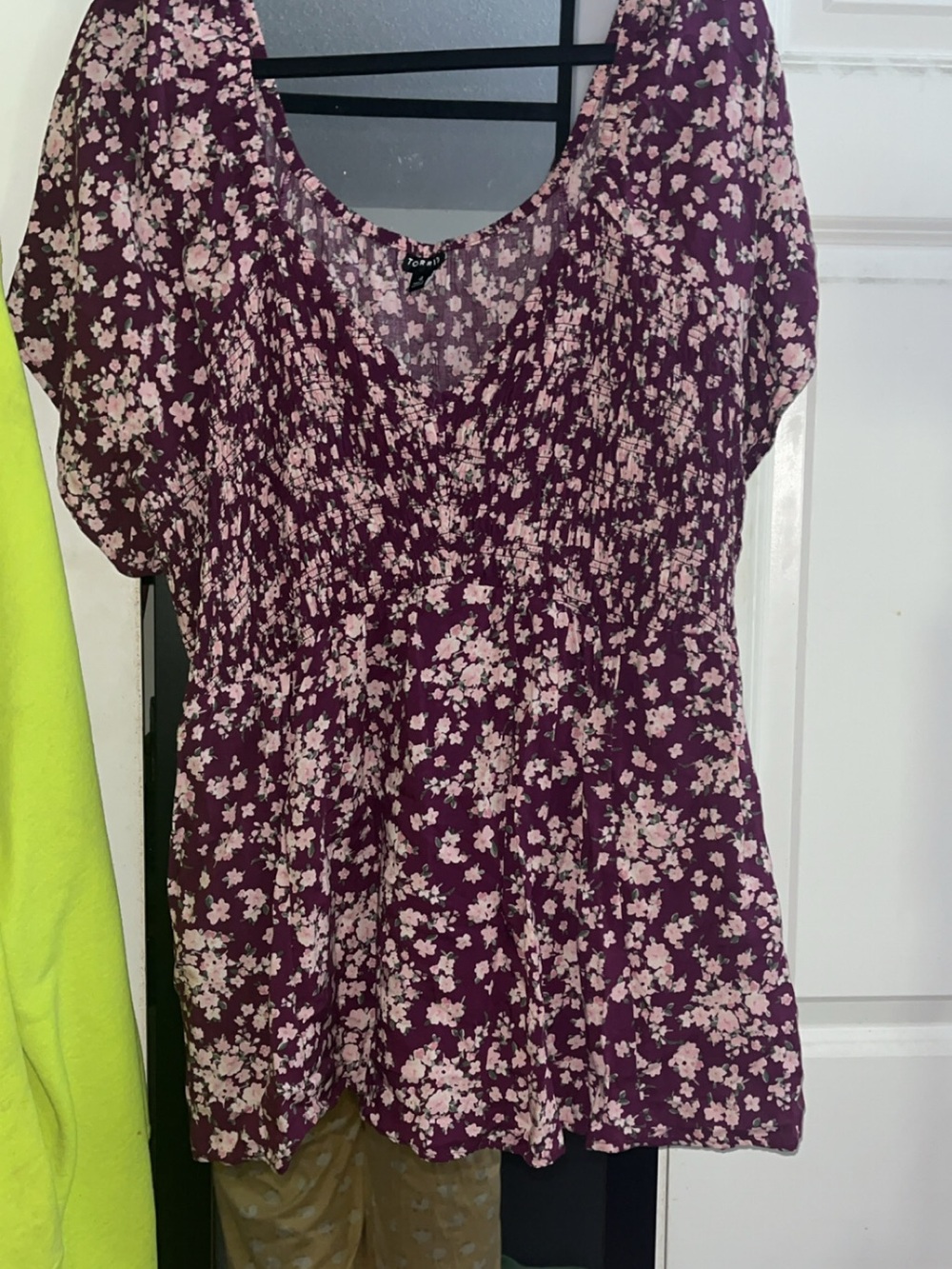 torrid Purple Floral Short-Sleeve Tunic